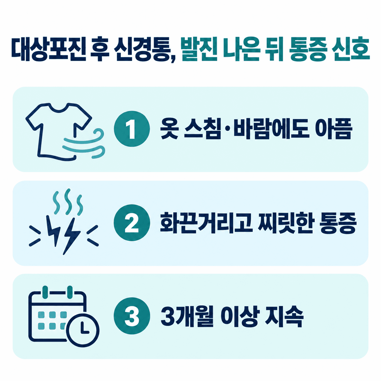 대상포진 후 신경통, 발진이 나은 뒤 통증 신호를 정리한 안내 카드
